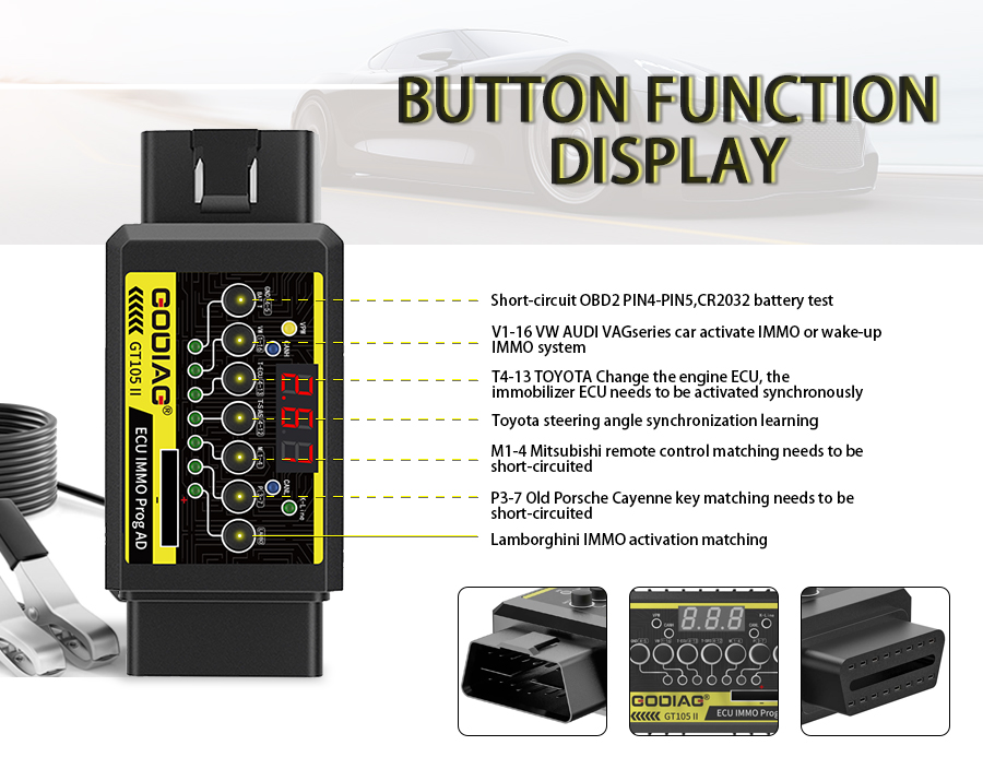 GODIAG ECU IMMO Prog AD GT105 II Break Out Box ECU Connector